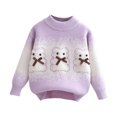 thumbnail image 1 of 2025 Enfants Filles Garçons Motif Col Rond Manches Longues Chandail Décontracté Tricoté Hauts 2-12 Ans Violet, 1 of 4