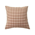 thumbnail image 2 of 100Fens Pillow Covers Plaid Throw Pillows 18x18 Spring Summer Decorative Pillow Decor for Couch Sofa and Porch Chair Orange, 2 of 6