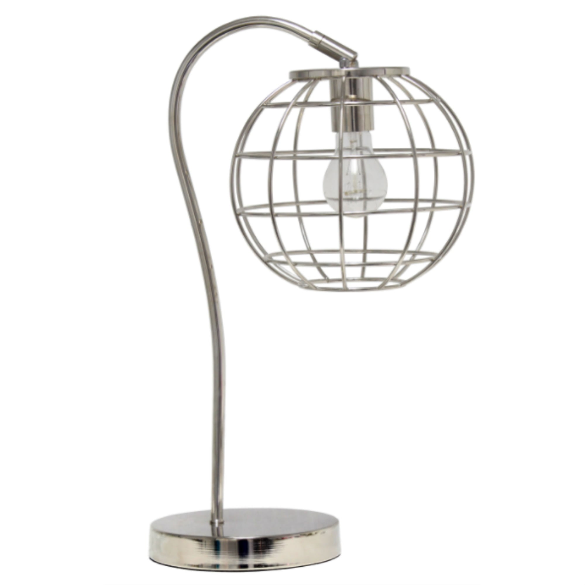 Lalia Home Arched Metal Cage Table Lamp, Chrome