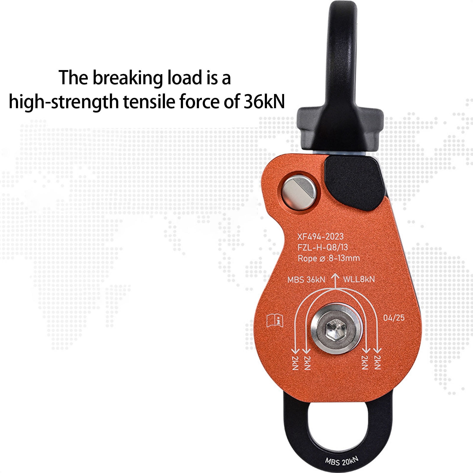 High Capacity Swivels Pulley 360 Rotation Multifunctional Outdoor Pulley for Hiking and Travel with Quick Installation