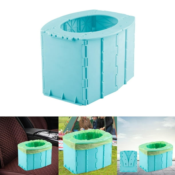 Asiento de inodoro Macarena plegable fácil de limpiar para bebés portátil para entrenamiento de orinal viajes al coche niñas azul