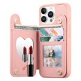 thumbnail image 3 of FOXDOCK Wallet Case for iPhone 15 Pro Max with Card Holder & Mirror, Shockproof Adjustable Stand Phone Cover, 3 of 6