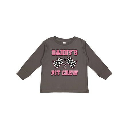 

Inktastic Daddys Pit Crew Girls Gift Toddler Toddler Girl Long Sleeve T-Shirt