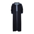 thumbnail image 5 of Men's Casual Hooded Long Sleeved Robe With Embroidered Medium Satin, 5 of 8