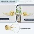thumbnail image 4 of Reversible Door Handle with Lock - Brushed Brass Entry Set for Left/Right Doors, 4 of 5