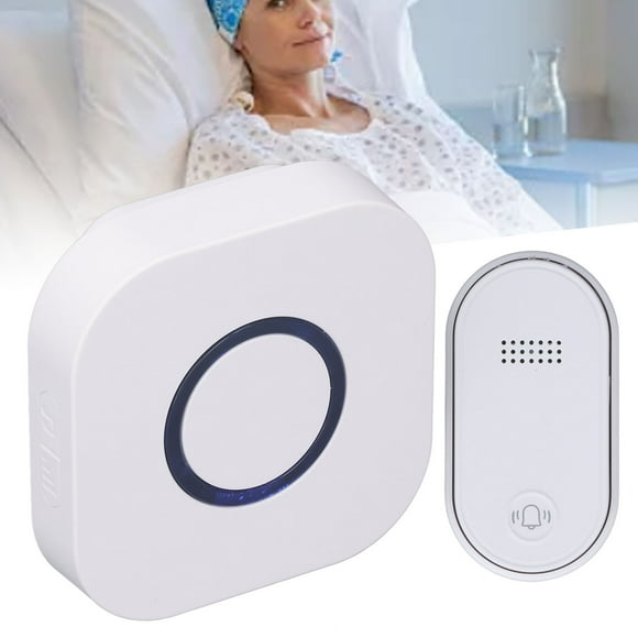 Caregiver Pager, Medical Life Alert System with 1 Panic Button and 1 Receiver, cordless Call Button, IP55 Waterproof, Nurse Alert System, Adjustment Volume