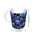 thumbnail image 2 of Yiaed blue daisy Skull flower Print Ceramics Coffee,Large Handle Design,Extra Large Tea and Coffee Cup for Office and Home Mugs, 2 of 6