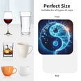 thumbnail image 4 of KLL Drink Coasters Set Square of 4,PU Leather Absorbent Coasters Set Decorative Coffee Cup Coasters Housewarming Gift for Home Decor-Blue Yin And Yang, 4 of 5