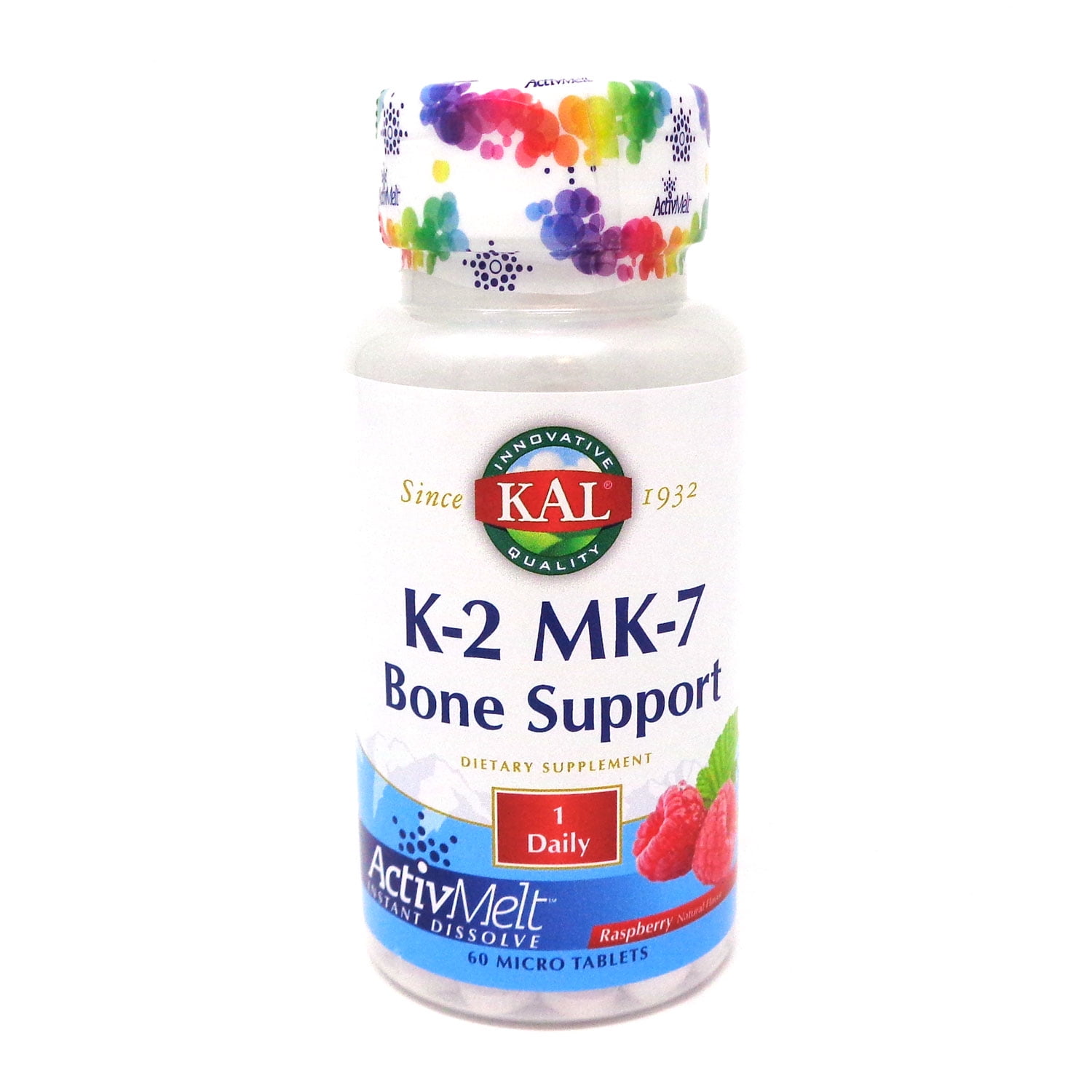 KAL Vitamin K2 MK7 ActivMelt Natural Raspberry Flavor Bone