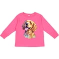 thumbnail image 3 of Inktastic Golden Retriever Watercolor Boys or Girls Long Sleeve Toddler T-Shirt, 3 of 5