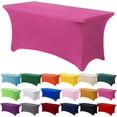 thumbnail image 1 of GFDYREE Spandex Tablecloth 8FT Stretch Table Cover Fitted Rectangular Tables, Universal Stretch Patio Table Cloth for Wedding, Banquet, Party and Event（Fuchsia, 8FT, 1 of 7