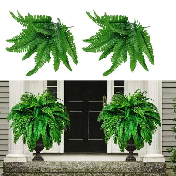 Xuewenshw 1PC Lifelike Fern Ferns For Outdoors Silk Fern Flowers Fern For Porch Window Home Sunflower Garland Flower