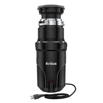 KRAUS WasteGuard High-Speed 1/2 HP Continuous Feed Ultra-Quiet Motor Garbage Disposal with Quick Connect Mount, Power Cord and Flange Included