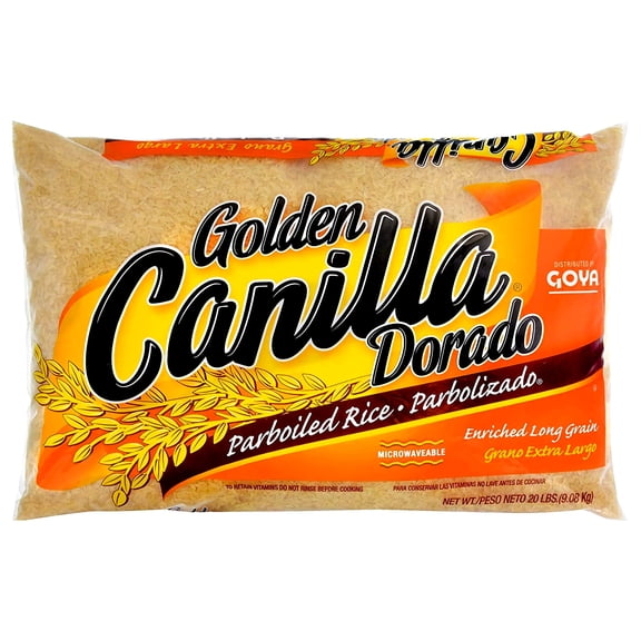 Golden  Long Grain Enriched Parboiled Rice, 5 lb, Dorado Parbolizado de Grano Extra Largo
