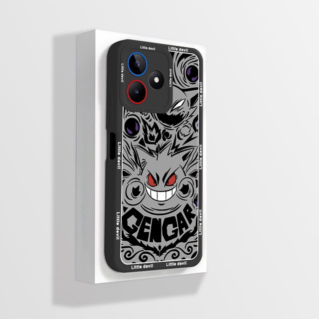 For Realme Note 50 Case RMX3834 Cute Panda Dinosaur Liquid Silicone TPU Soft Cover For OPPO Realme Note 50 Note50 Capas Fundas BlackA13 For Realme Note 50