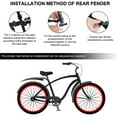 thumbnail image 4 of Bicycle Fender Fit for 20/22/24/26 Inch, Universal Full Coverage Thicken Widen Adjustable Front and Rear Fender, Mountain Bike Fender Set, MTB Road Bike（Black），JUN, 4 of 7
