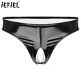 thumbnail image 2 of Lencería Pron aspecto mojado, Bikini de charol, calzoncillos para hombres homosexuales, tangas sexis sin entrepierna, ropa interior, calzoncillos abiertos, Mini bragas, 2 of 5