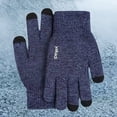 thumbnail image 2 of Ljudmp Winter Knitted Gloves for Men Women Touch Screen Cold Weather Thermal Warm Knit Glove for Running Driving Hiking Blue, 2 of 3