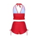 thumbnail image 1 of Trajes de Baño de Dos Piezas para Mujeres de Cintura Alta Trajes de Baño de Vendaje Sólido Cuello Redondo sin Negro, Conjunto de Playa Sexy, 1 of 4