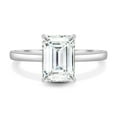 thumbnail image 2 of ESTE ORIGIN 2Ct Emerald Cut Lab Grown Diamond Solitaire Engagement Ring - Hidden Halo in 10K White Gold Emerald Ring for Women, US 9., 2 of 8