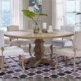 thumbnail image 2 of Pemberly Row 71" Round Modern Pine Wood Dining Table in Brown, 2 of 6