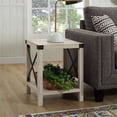 thumbnail image 2 of Metal X Rustic Wood Side Table - White Oak, 2 of 6