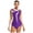 Purple, variant on Women's Rhythmic Gymnastic Leotard Dancewear Sleeveless Sparkly Rhinestone Figure Ice Skating Bodysuit White S