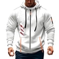 thumbnail image 2 of Babcutegg Hooded Jacket for Men Active Fit Long Sleeve Full Zip Athletic Casual Fashion Graphic Coat with Pockets White Size 3XL, 2 of 4