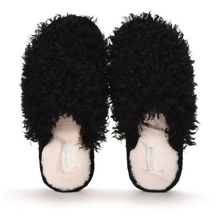 

CoCopeaunt Luxury Chic Curly Fur House Slippers For Women Floor Winter Warm Shoes Non-slip Indoor Bedroom Women Fuzzy Slippers