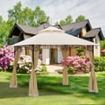 thumbnail image 2 of Spaco 10Ft x 10Ft Outdoor Patio Gazebo Canopy Tent Beige, Easy Up Screened Canopy for Patio and Backyard, Easy Set-up Outdoor Gazebo, 2 of 8