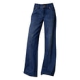 thumbnail image 6 of Women's High Waist Jeans, Baggy Wide Leg Denim Pants, Stretchy Comfortable Jeans for Women, Casual Loose Fit Trousers, Daily Wear and Outfit Essentials-Dark Blue, 6 of 6