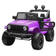 thumbnail image 1 of Coche eléctrico Ride On Truck Kidzone de 12 V con batería de 4 ruedas, color morado, 1 of 6