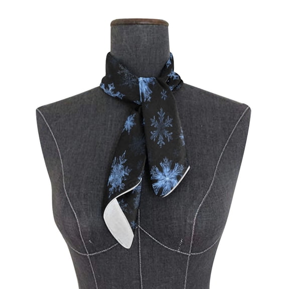Square Scarf 24x24 Inch Pale Blue Chrimas Snowflake Silky Satin Sun Protection Neck Scarf for Women Multi-Purpose Head Wrap Bandana for Hair Bag Decoration
