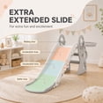 thumbnail image 2 of DKMOCO Foldable Toddler Slide，Kids Slide with Basketball Hoop & Ring Toss, Indoor Outdoor Playset for Kids 1-3, White Gray, 2 of 8