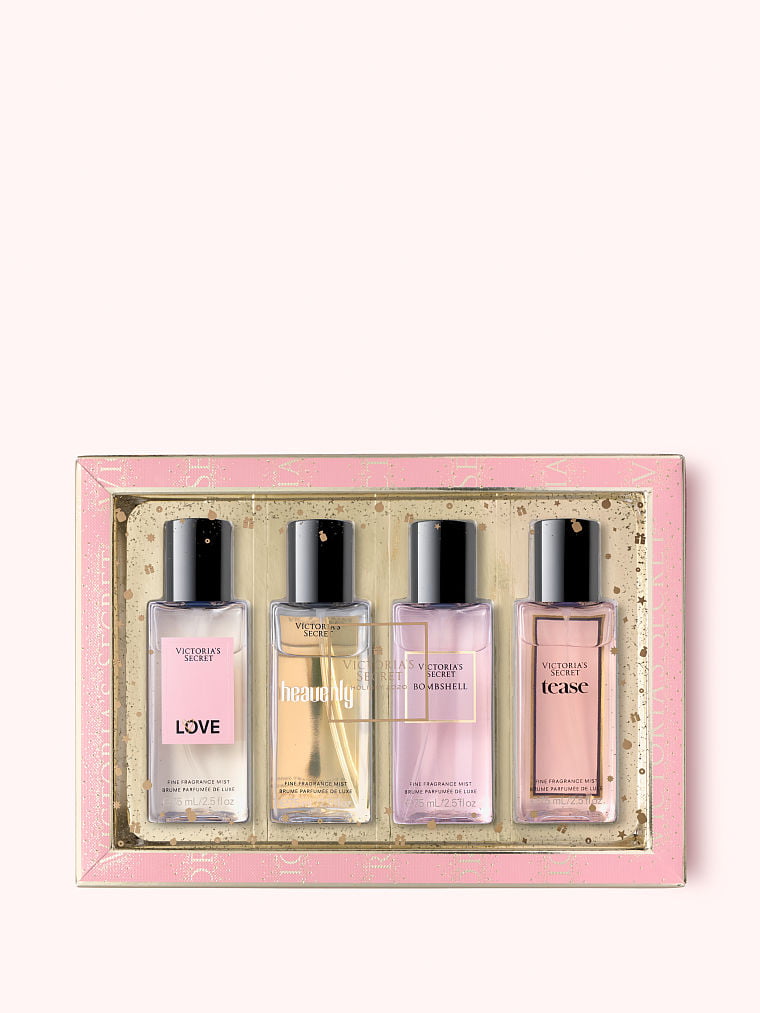 Victoria's Secret Travel Size Best Fine Fragrance Mist Gift Set (Love, Heavenly, Bombshell, Tease) - Walmart.com