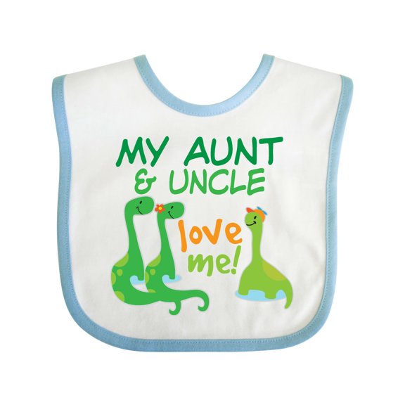 Inktastic My Aunt and Uncle Love Me Dinosaur Boys Baby Bib