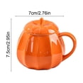 thumbnail image 3 of Twfbrm Halloween Ceramic Mug, Cute Pumpkin Shaped Ceramic Coffee Mug with Handle and Lid, Fall Decorative Pumpkin Mug, Creative Heat Resistant Ceramic Tea cup for Home, Office, Thanksgiving, 3 of 6