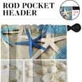 thumbnail image 4 of Summer Beach Kitchen Window Curtains Valance and Tier Set 36 Inch, Sea Shell Starfish Rod Pocket Short Tier Curtain for Bathroom, Tropical Small Cafe Drapes for Kitchen Decor, 4 of 5
