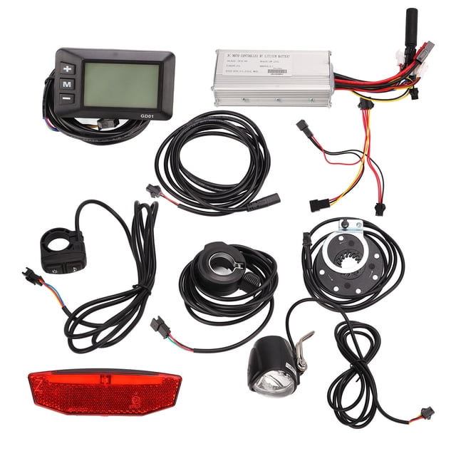 Kit de conversión de controlador de bicicleta eléctrica, 25 A, GD01, panel LCD, faros y luces traseras para motor de 750 W.
