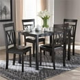thumbnail image 2 of Baxton Studio Rosie 5 Piece Dining Set in Dark Brown, 2 of 7