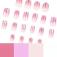 thumbnail image 3 of Uñas postizas adhesivas RTKHFZE 24 piezas, rosa francés con estrellas, 3 of 7