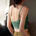thumbnail image 4 of Tank Tops for Women with Built in Bra Solid Color Base Chest Wrapped Tank Top Green M, 4 of 4