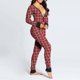 thumbnail image 4 of Women Christmas Onesies With Butt Flap For Adults Sexy Plaid Sleepwear Romper Women's Open Butt Pajamas Xmas Pyjama Long Nightie, 4 of 4