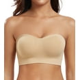 thumbnail image 3 of Exerin Women’s Strapless Bra Wireless with Removable Pads Supportive Convertible Bandeau Bras(Beige,L), 3 of 7
