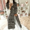 thumbnail image 5 of Faux Fur Knitted Cardigan Women Fashion Long Sleeve Jumper Casual Loose Patchwork Hooded Solid Open Stitch Chic Solid Sweater, 5 of 5