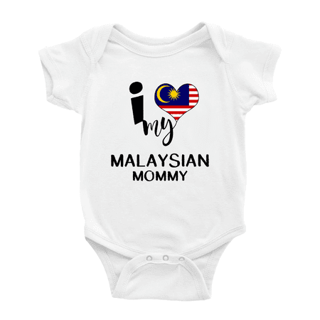 

I Heart My Malaysian Mommy Malaysia Love Flag Newborn Clothes Outfits (White 6-12 Months)