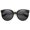 Black-Gold / Smoke, variant on sunglassLA Women Oversize Metal Nose Bridge Round Lens Horn Rimmed Sunglasses (Tortoise-Gold / Brown) - 52mm