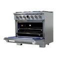thumbnail image 6 of 36 in. 5.2 cu. ft. 6 Burners Dual Fuel Range for Natural Gas in Stainless Steel., 6 of 16