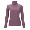 thumbnail image 4 of Essentials Women's Turtleneck Sweater Solid Basic Casual Long Sleeve Knitted Pullover Shirts Fall Winter Lightweight Jumper Top, 4 of 8