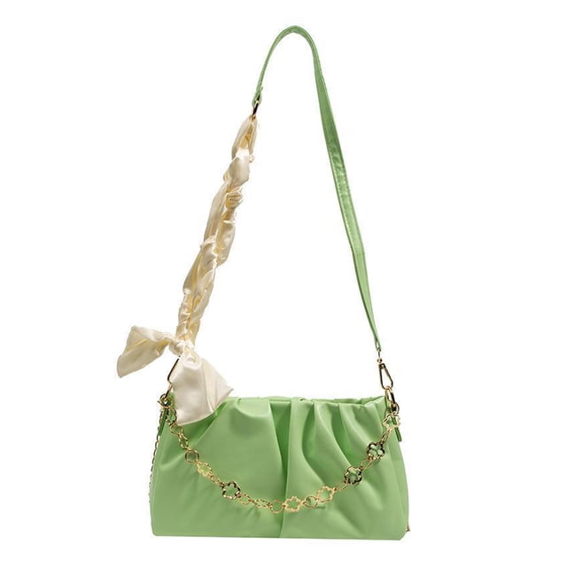 Bolso de hombro para mujer, cartera pequeña de piel, bolso plisado con cuerpo cruzado informal